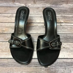 Black Franco Sarto heeled buckle sandals